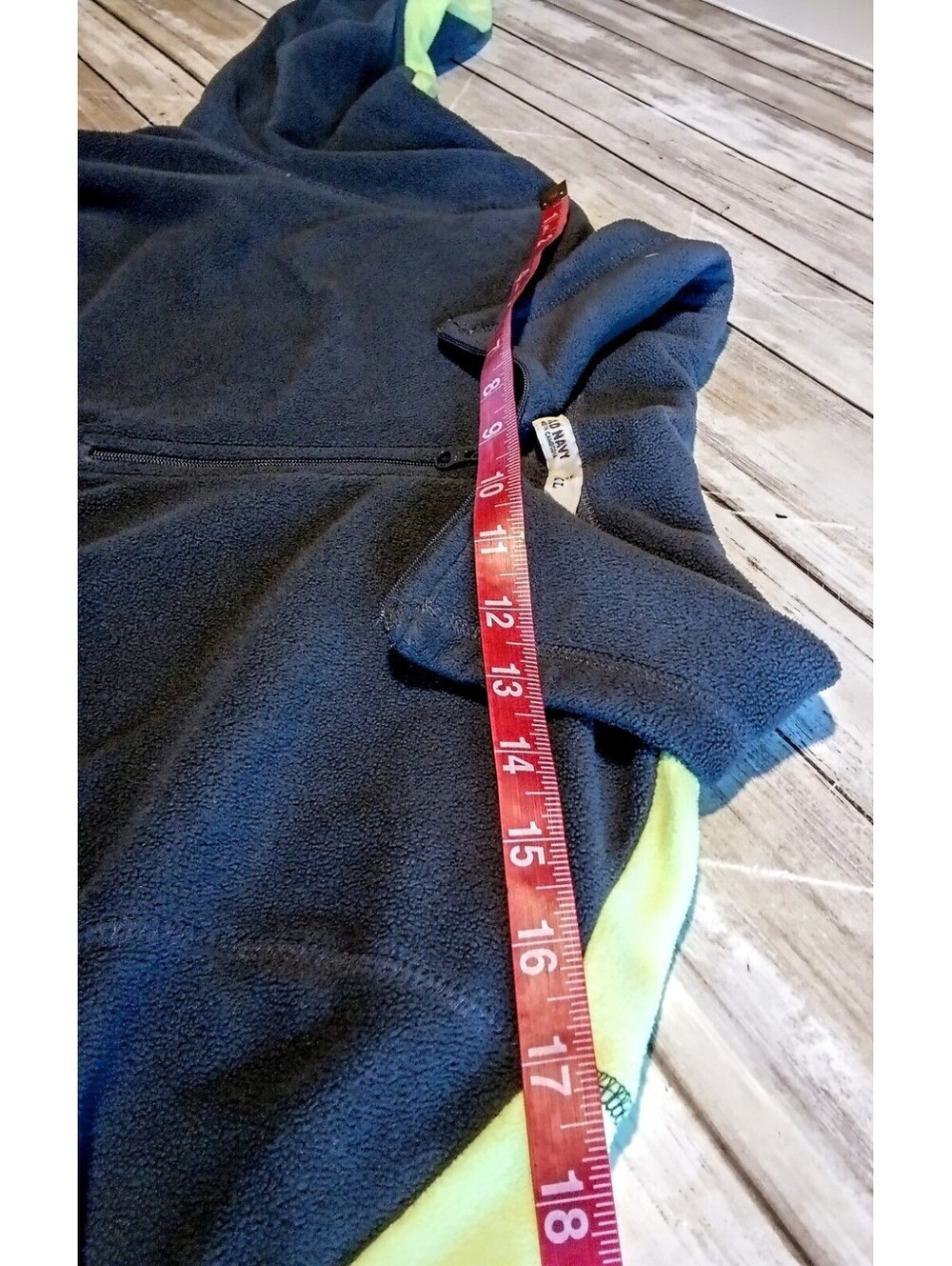 Old Navy Women’s Quarter Zip Long Sleeve Pullover Fleece Size XL Gray/Lime Green - Picture 9 of 9